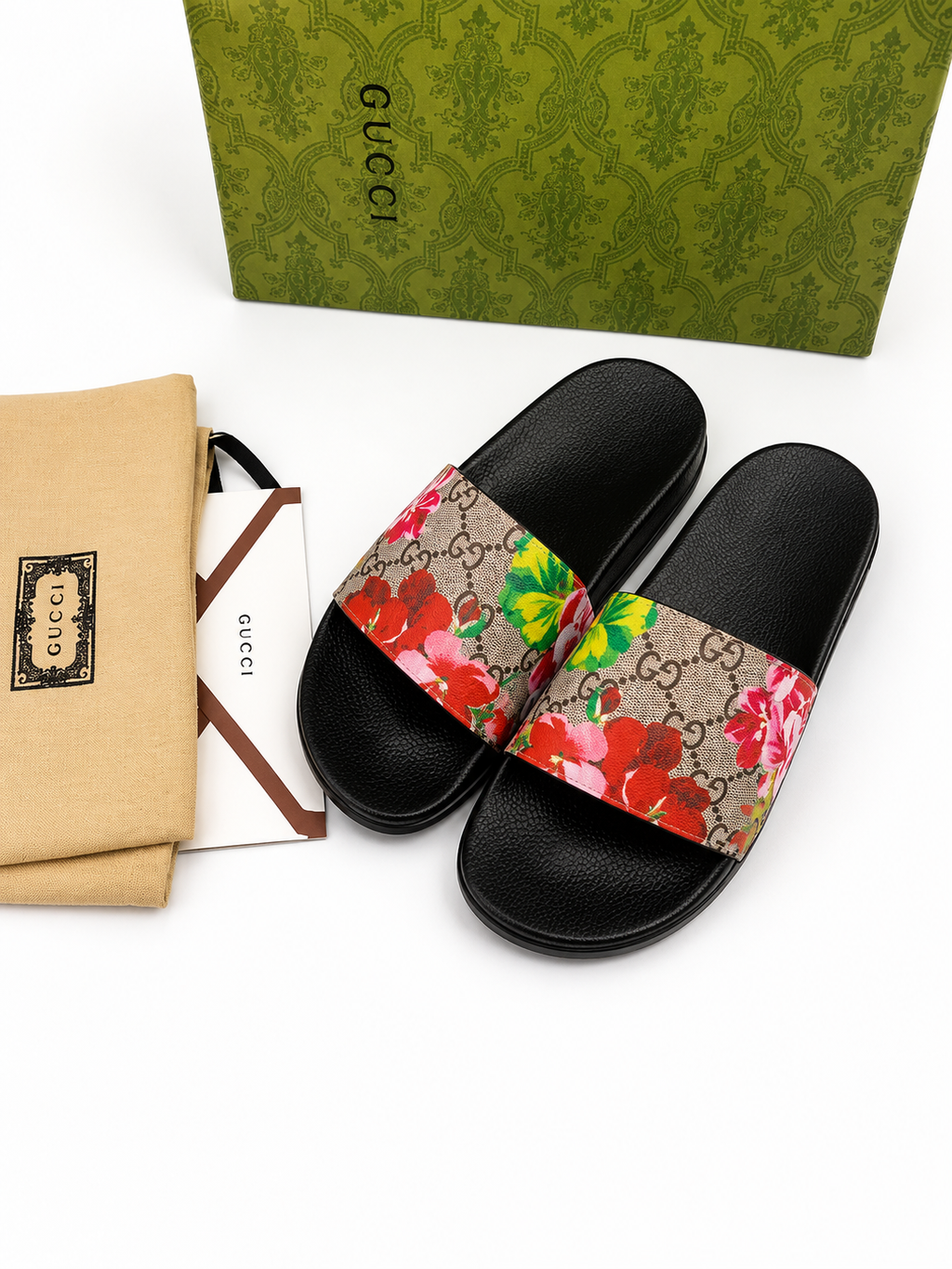 Gucci Blooms supreme-canvas slides