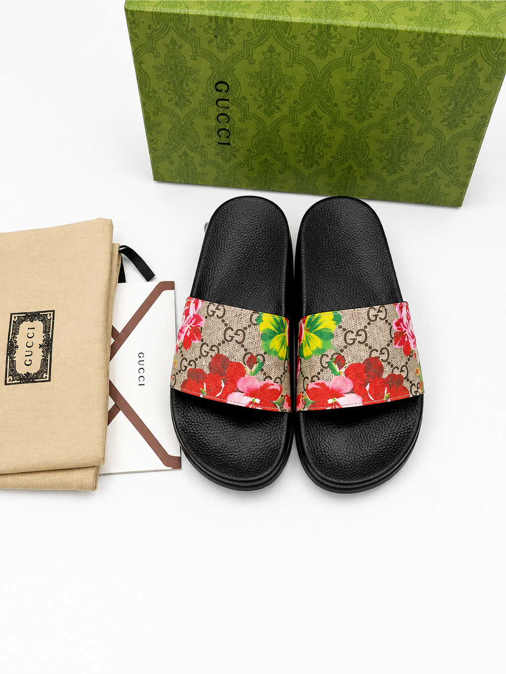 Gucci Blooms supreme-canvas slides